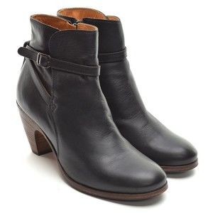 Gidigio Black Leather Heeled Buckle Boots 40 New